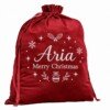 Personalised Velvet Christmas Sack – Embroidered Name Santa Gift Bag – photo 6