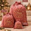 Personalised Velvet Christmas Sack – Embroidered Name Santa Gift Bag – photo 4