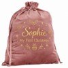 Personalised Velvet Christmas Sack – Embroidered Name Santa Gift Bag – photo 7