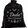 Personalised Velvet Christmas Sack – Embroidered Name Santa Gift Bag – photo 5