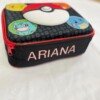 Pokémon lunch bag personalised with Ariana in pink embroidery